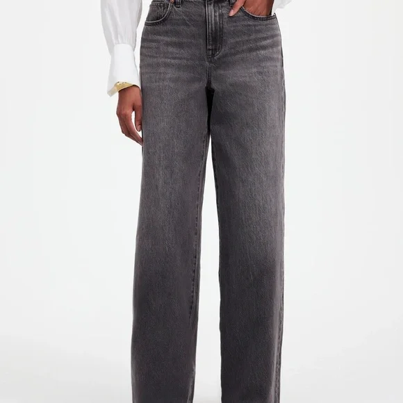 MADEWELL Petite Superwide Leg Jeans In Kingswood Wash - Picture 10 of 10
